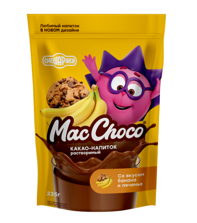 MacChoco® Растворимый какао-напиток со вкусом банана и печенья