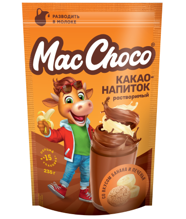 MacChoco® Растворимый какао-напиток со вкусом банана и печенья