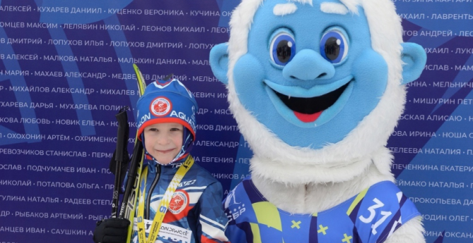 Какао MacChoco на детских стартах на кубке любительского биатлона